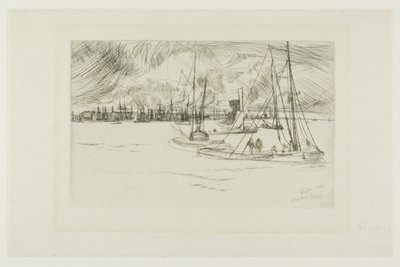 Amsterdam, från Tolhuis av James Abbott McNeill Whistler