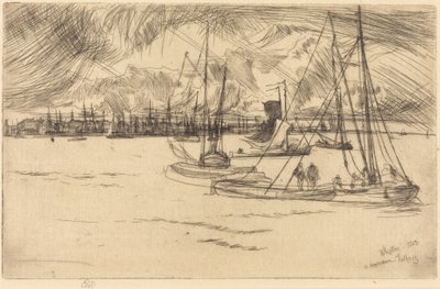 Amsterdam från Tolhuis av James McNeill Whistler