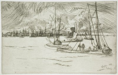 Amsterdam från Tolhuis av James McNeill Whistler