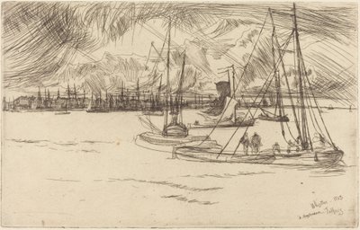 Amsterdam från Tolhuis av James McNeill Whistler