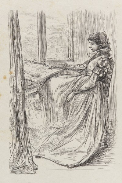 En illustration till <em>Morgen före massakern på St. Bartholomew</em> av James Abbott McNeill Whistler