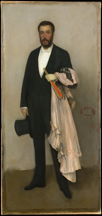 Arrangemang i hudfärg och svart: porträtt av Theodore Duret av James McNeill Whistler