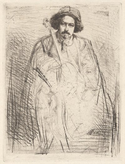 Becquet (spelmannen), från av James Abbott McNeill Whistler