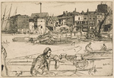 Black Lion Wharf, ur Thames-serien (En serie om sexton etsningar med scener från Themsen och andra motiv) av James McNeill Whistler