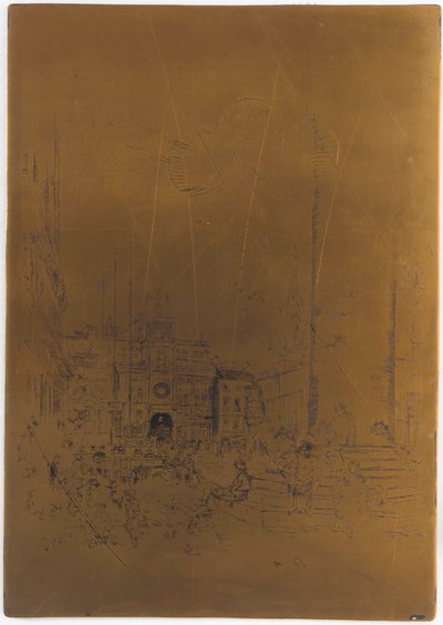 Inställd tryckplåt för <em>The Piazzetta</em> av James Abbott McNeill Whistler