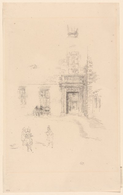 Courtyard, Chelsea Hospital av James Abbott McNeill Whistler