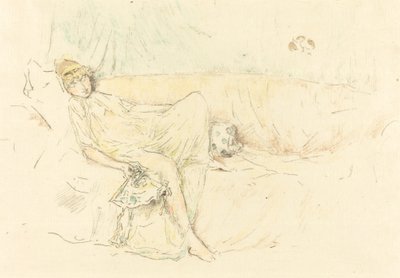 Draperad figur, liggande av James Abbott McNeill Whistler