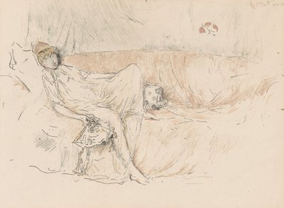 Draperad figur, liggande av James Abbott McNeill Whistler