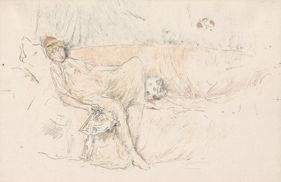 Draperad figur, liggande av James McNeill Whistler