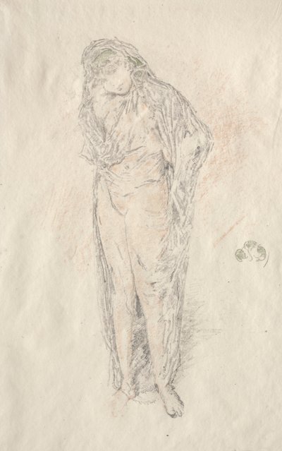 Draperad figur stående av James McNeill Whistler