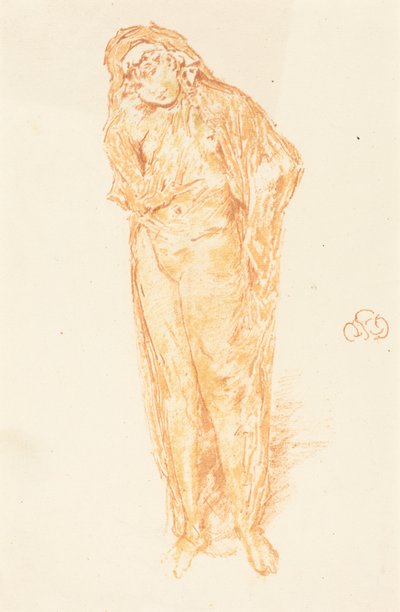 Verhüllte Figur, stehend av James McNeill Whistler