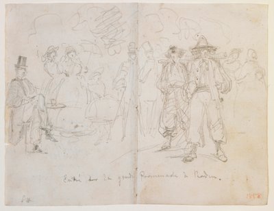 Gick in på den stora strandpromenaden i Baden av James Abbott McNeill Whistler