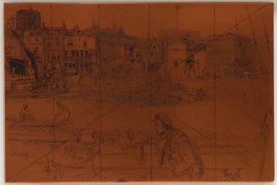 Etsplatta: Black Lion Wharf av James Abbott McNeill Whistler