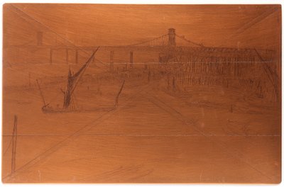 Etsningsplatta: Old Hungerford Bridge av James Abbott McNeill Whistler
