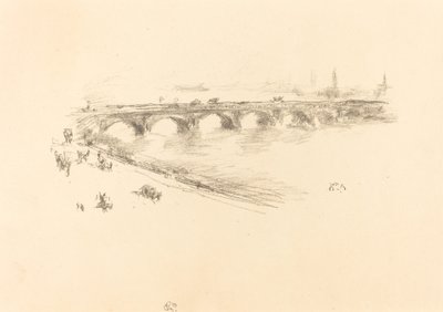 Kväll, Little Waterloo Bridge av James Abbott McNeill Whistler