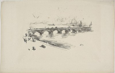 Kväll, Little Waterloo Bridge av James Abbott McNeill Whistler