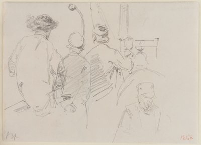 Fyra män ombord på en båt av James Abbott McNeill Whistler