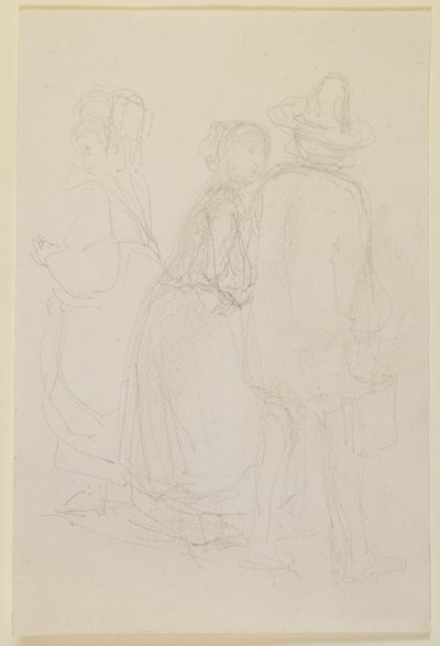 Grupp med tre stående figurer av James Abbott McNeill Whistler