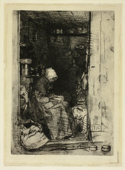 La Vieille aux Loques (Den gamla kvinnan med trasor) av James Abbott McNeill Whistler