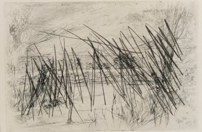 Landskap med en fiskare av James Abbott McNeill Whistler