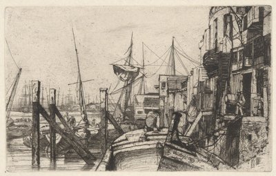 Limehouse, ur Thames-serien (En serie om sexton etsningar med scener från Themsen och andra motiv) av James McNeill Whistler