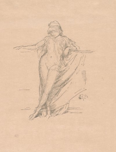 Liten draperad figur, lutande av James Abbott McNeill Whistler