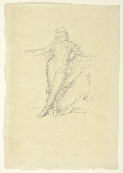 Liten draperad figur, lutande av James Abbott McNeill Whistler