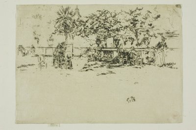 Little Terrace, Luxemburgs trädgård av James Abbott McNeill Whistler