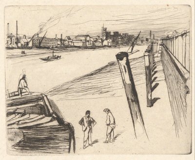 Millbank, från Thames Set (En serie sexton etsningar av scener på Themsen och andra ämnen) av James Abbott McNeill Whistler