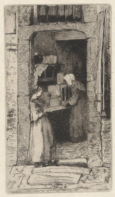 Mustard Woman, en av tolv etsningar från naturen av James Abbott McNeill Whistler
