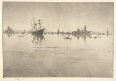 Nocturne, från den första Venedig-uppsättningen (Venedig, en serie med tolv etsningar) av James Abbott McNeill Whistler