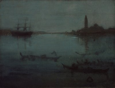 Nocturne i blått och silver: lagunen, Venedig av James McNeill Whistler