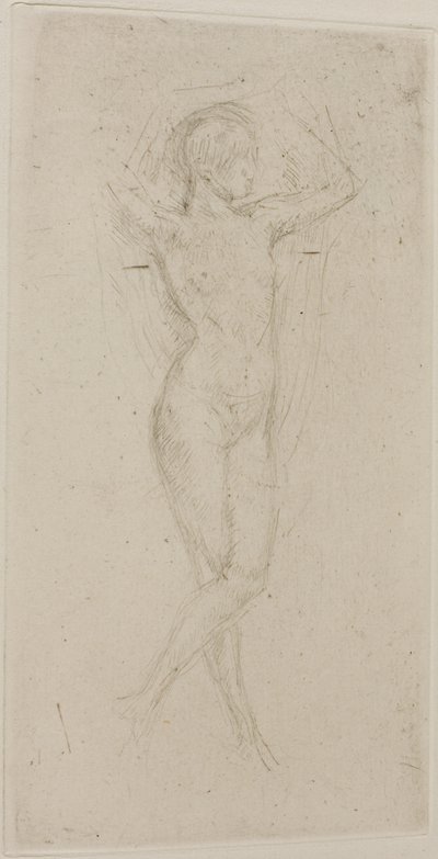 Naken flicka med höjda armar av James Abbott McNeill Whistler