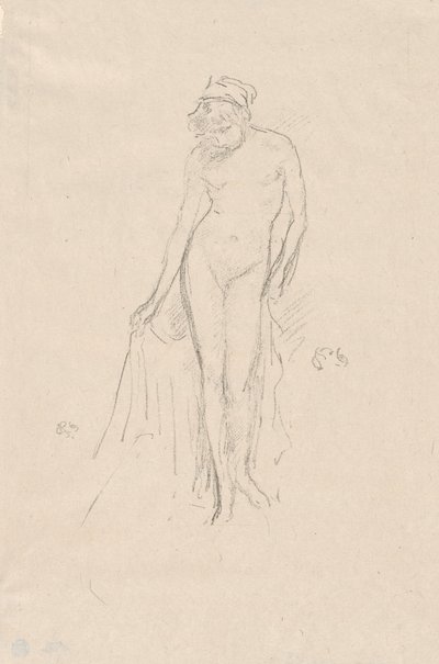 Nakenmodell, stående av James Abbott McNeill Whistler