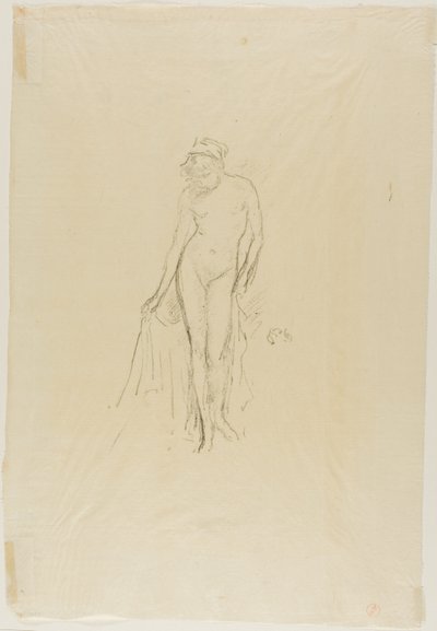 Nakenmodell, stående av James Abbott McNeill Whistler