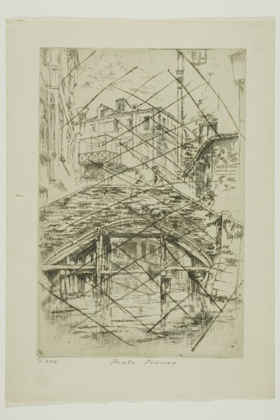 Piovan Bridge av James Abbott McNeill Whistler