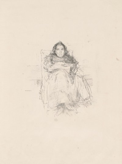 Porträttstudie: Mrs. Philip, nr 3 (recto) Porträttstudie: Geneviève Mallarmé (verso) av James McNeill Whistler