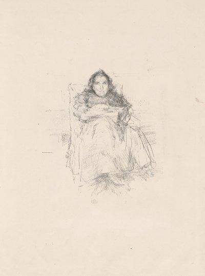 Porträttstudie: Mrs. Philip, nr 3 (recto) Porträttstudie: Geneviève Mallarmé (verso) av James Abbott McNeill Whistler