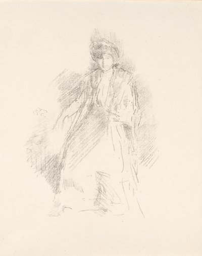 Porträtt av en ung kvinna som bär hatt [fröken Seaton] av James Abbott McNeill Whistler