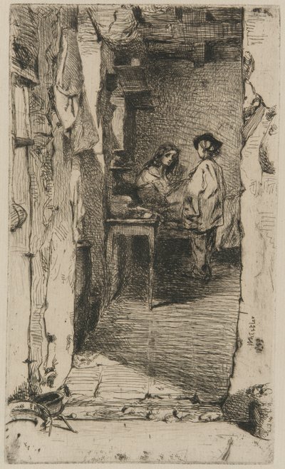 Rag Pickers, Mouffetard District, Paris av James Abbott McNeill Whistler