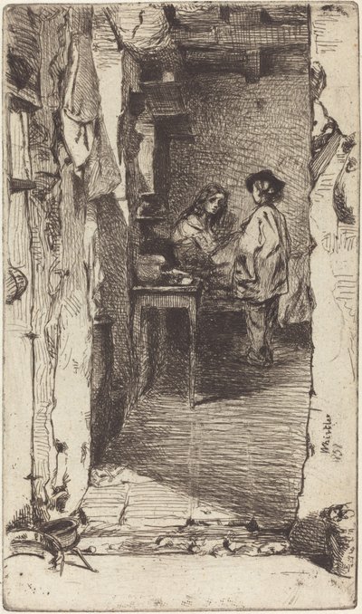Rag Pickers, Mouffetard District, Paris av James Abbott McNeill Whistler