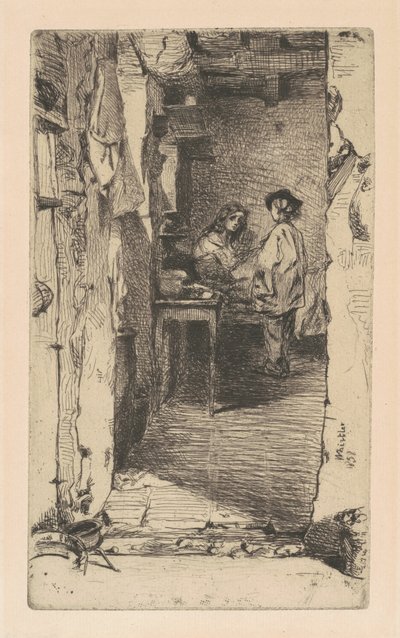 Rag Pickers, Mouffetard District, Paris av James Abbott McNeill Whistler