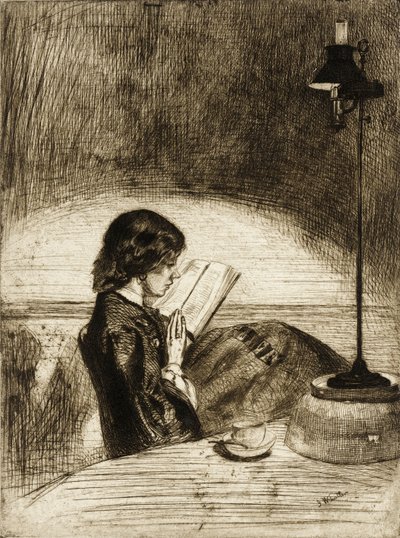 Läsning i lampljus av James McNeill Whistler