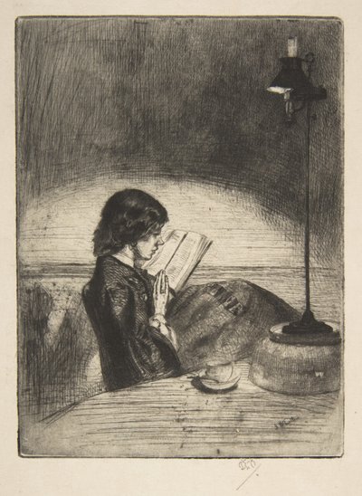 Läsning i lampljus av James McNeill Whistler