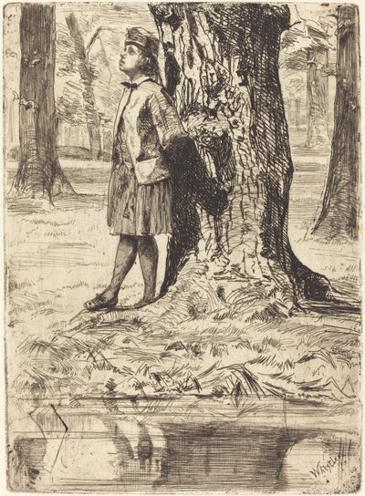 Seymour står under ett träd av James Abbott McNeill Whistler