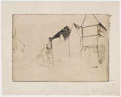 Skiss av hus av James Abbott McNeill Whistler