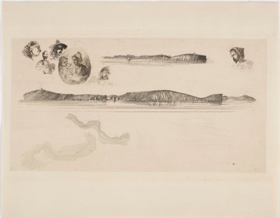 Skisser på kustmätningsplattan av James Abbott McNeill Whistler