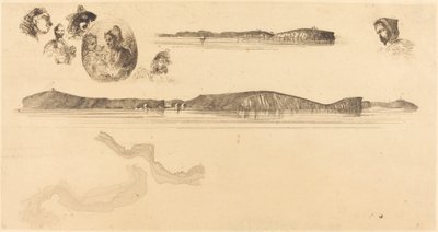 Skisser på kustmätningsplattan av James Abbott McNeill Whistler