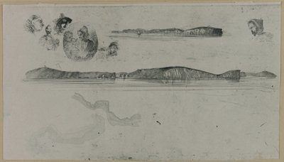 Skisser på kustmätningsplattan av James Abbott McNeill Whistler