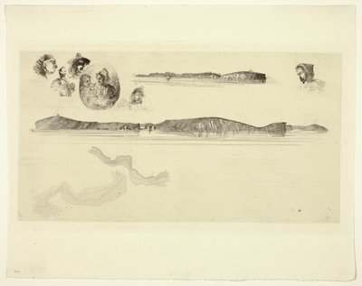 Skisser på kustmätningsplattan av James Abbott McNeill Whistler